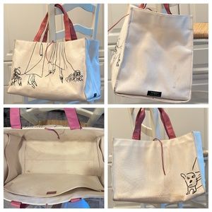 XXL Kate Spade & Maira Kalman Walk The Dog Tote 🐾 Shopper Travel Bag ~ RARE
